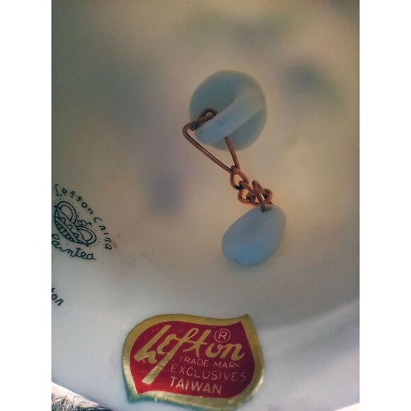 Porcelain Bell Lefton China Pink Rose Hand Painted Butterfly Vintage 1983 03569 - Picture 14 of 15